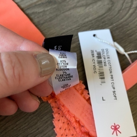 Cosabella Dolce Prt Cotton Bralette In Zebra Icy Violet / Coral Breeze Sz Large - Picture 9 of 16